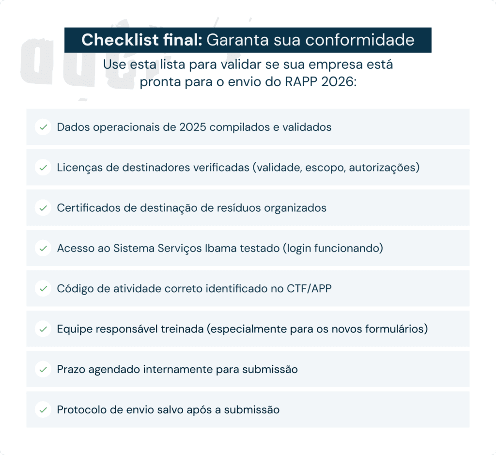 Checklist para garantir sua conformidade no envio do RAPP 2026