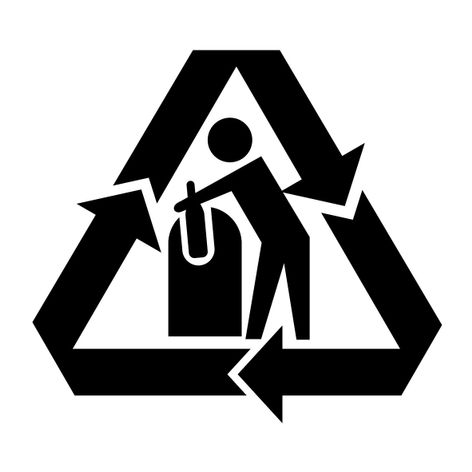 símbolo da reciclagem de vidro